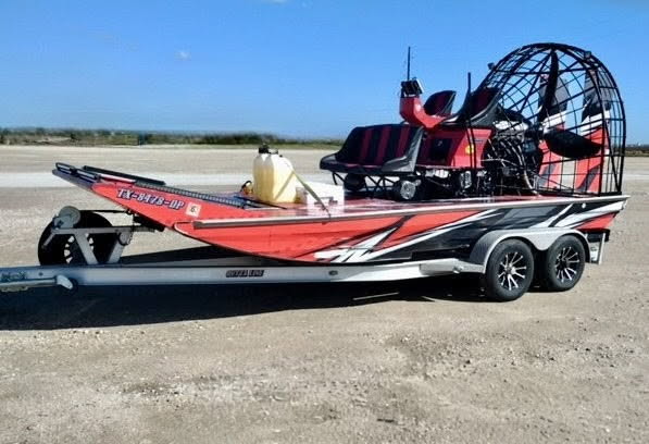 Outta Line II airboat on a trailer